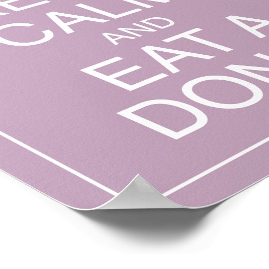 Restez au calme et mangez un âne Poster d'art Impr (Coin)