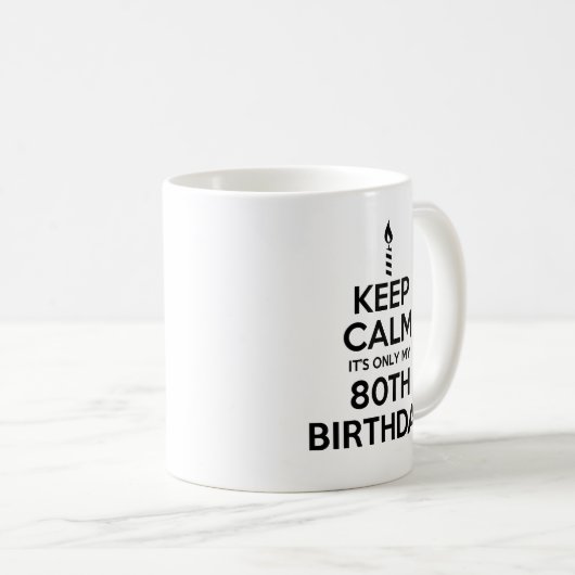 Restez calme 80e anniversaire Mug (Devant droit)