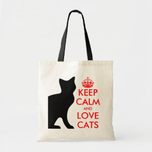 Restez calme et aimez les chats sac fourre-tout