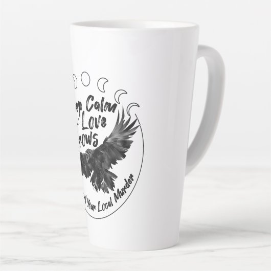 Restez calme et aimez les corbeaux latte mug (Angle droit)