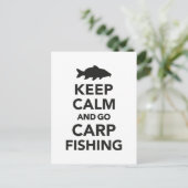 "Restez calme et allez pêcher la carpe" carte post (Debout devant)