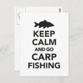 "Restez calme et allez pêcher la carpe" carte post (Devant / Derrière)