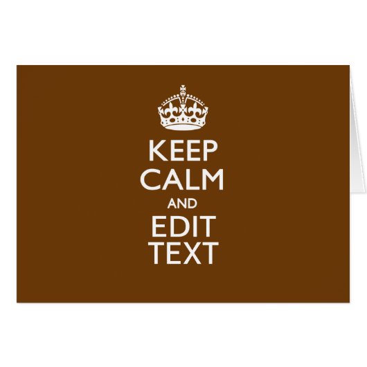 Restez calme et ayez votre texte Brown (Devant horizontal)