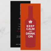 Restez Calme Et Boire Sur Invitation À La Fête D'A (Devant / Derrière)
