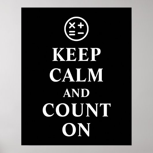 Restez calme et comptez sur la typographie Poster (Devant)