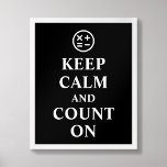 Restez calme et comptez sur la typographie Poster<br><div class="desc">Avec une simple icône de symboles mathématiques courants avec une touche mathématique sur l'expression classique Keep Calm, ce design minimaliste est une excellente façon d'ajouter de la personnalité à votre espace de travail et de montrer votre amour pour toutes les choses numériques! Disponible à la fois en version imprimée et...</div>