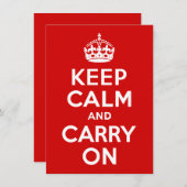 Restez calme et continuez sur invitation (Devant / Derrière)