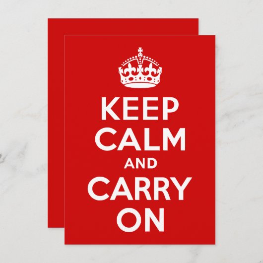 Restez calme et continuez sur invitation (Devant / Derrière)