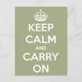 Restez calme et continuez sur la carte postale ver (Devant)