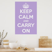 Restez calme et continuez sur Lavender Poster (Cuisine)