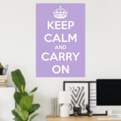 Restez calme et continuez sur Lavender Poster (Bureau à domicile)