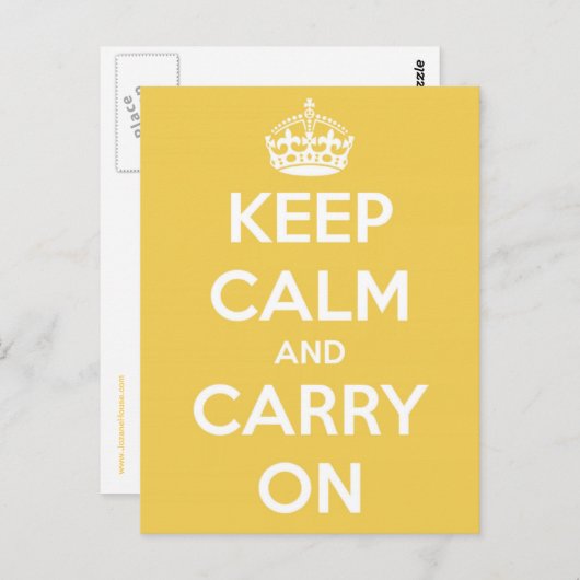 Restez calme et continuez sur une carte postale ja (Devant / Derrière)