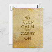 Restez calme et continuez sur votre carte postale (Devant / Derrière)