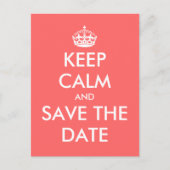 Restez calme et enregistrez la date carte postale (Devant)
