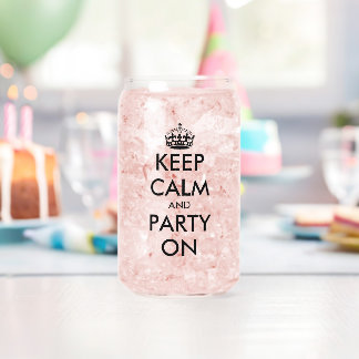 Restez calme et faire la fête sur les canettes amu