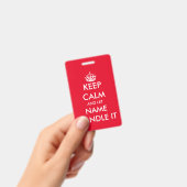 Restez calme et laissez-le manipuler drôle badge d (Manuel / portable)