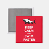 Restez calme et nagez plus vite (requin) aimant fr (Recto/Verso)