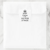 Restez calme et partez à la marche - Sticker Carré (Sac)