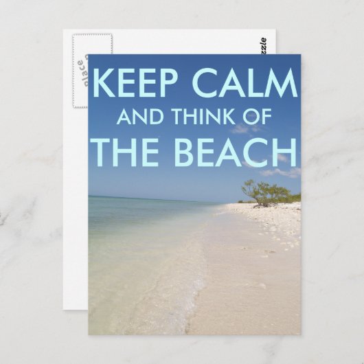 RESTEZ CALME ET PENSEZ À LA Carte Postale PLAGE (Devant / Derrière)