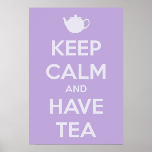Restez calme et prenez un thé Poster (Devant)