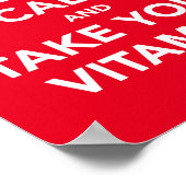 Restez calme et prenez votre affiche vitamines (Coin)