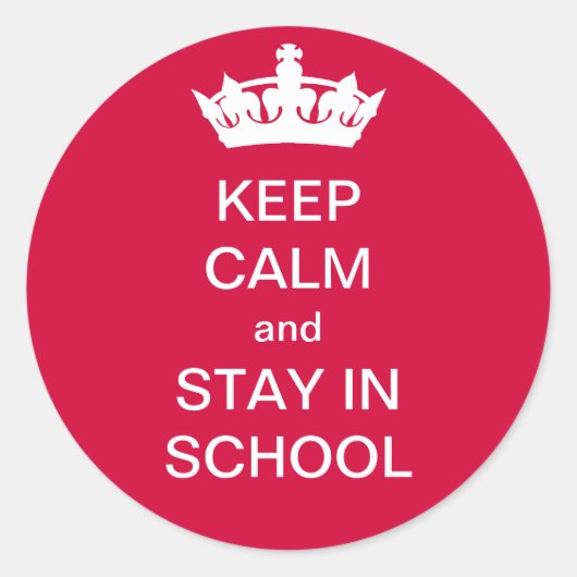 Restez calme et restez à l'école Sticker (Devant)