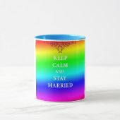 Restez calme et restez marié Black Ringer Mug (Centre)