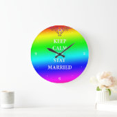 Restez calme et restez marié Horloge ronde (Maison)