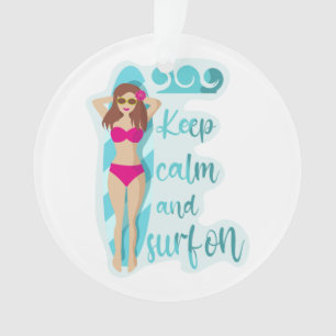 Restez calme et surf sur la brunette fille Carte