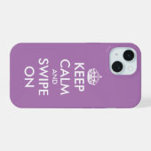 Restez calme et tournez sur l'iPhone 15 Coque budg (Verso Horizontal)