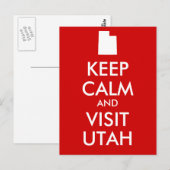 Restez calme et visitez la carte postale Utah (Devant / Derrière)