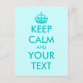 Restez calme et vos cartes postales texte | bleu t (Devant)