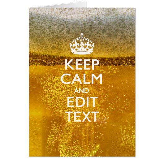 Restez calme et votre texte pour une bière (Devant)