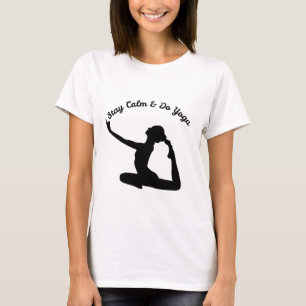 Restez Calme & Faîtes du Yoga T-Shirt Pose de Yo