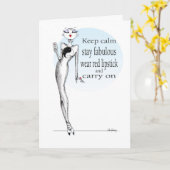 Restez calme, portez la carte d'anniversaire ROUGE (Fleur jaune)