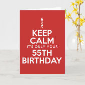 Restez calme seulement 55e carte d'anniversaire (Fleur jaune)