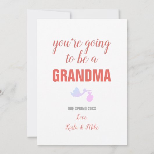 Restez calme Vous êtes une grand-mère Faire-part d (Dos)