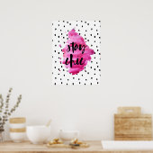Restez Chic Hot Pink Poster (Cuisine)