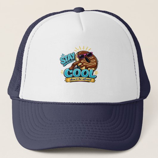 Restez cool design de casquette drôle de beignet (Devant)