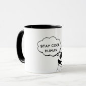 Restez Cool Humain - Chat Mug Quirky avec poignée  (Devant gauche)