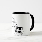 Restez Cool Humain - Chat Mug Quirky avec poignée  (Devant droit)