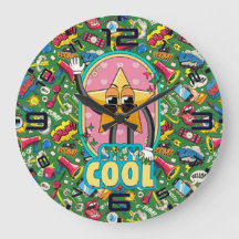 Restez Cool Star – Horloge Rétro Pop Art