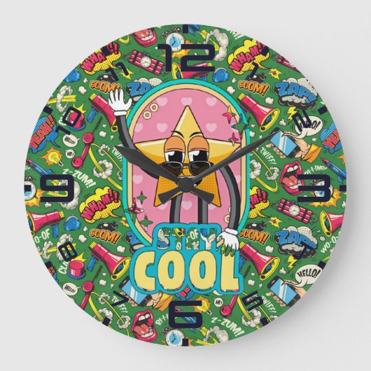 Restez Cool Star – Horloge Rétro Pop Art (Recto)