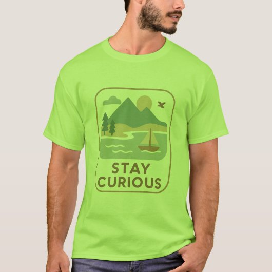 Restez curieux - T-Shirt De Nature Minimale Inspir (Devant)