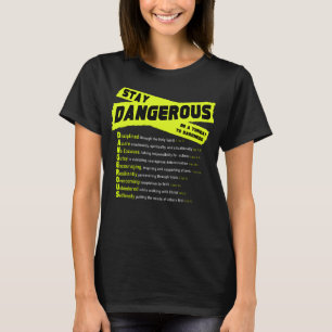 Restez DANGEREUX - T-shirt noir femme