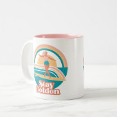 Restez Doré Mug Rétro Surf Côté Bohème (Devant gauche)