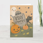 Restez Éffrayant Carte Note Halloween (Devant)