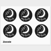 Restez Éffrayant Sticker rond noir (Feuille)