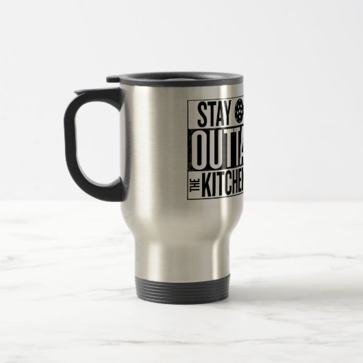 "Restez en dehors de la cuisine" Travel Mug (Gauche)