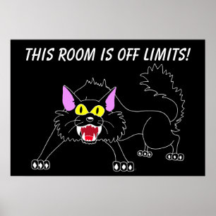 Restez En Dehors De Ma Chambre Poster De Chat Noir